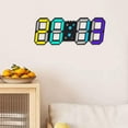 thumbnail image 4 of Reloj de pared LED 3D Reloj de pared digital Función de sincronización fácil de leer Reloj decorativo Reloj LED para escritorio Sala de estar Oficina Negro, 4 of 7