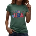 thumbnail image 2 of American Flag Shirts Women 4th of July Graphic Tees Patriotic T-Shirts USA Flag Star Stripe Tops, 2 of 7