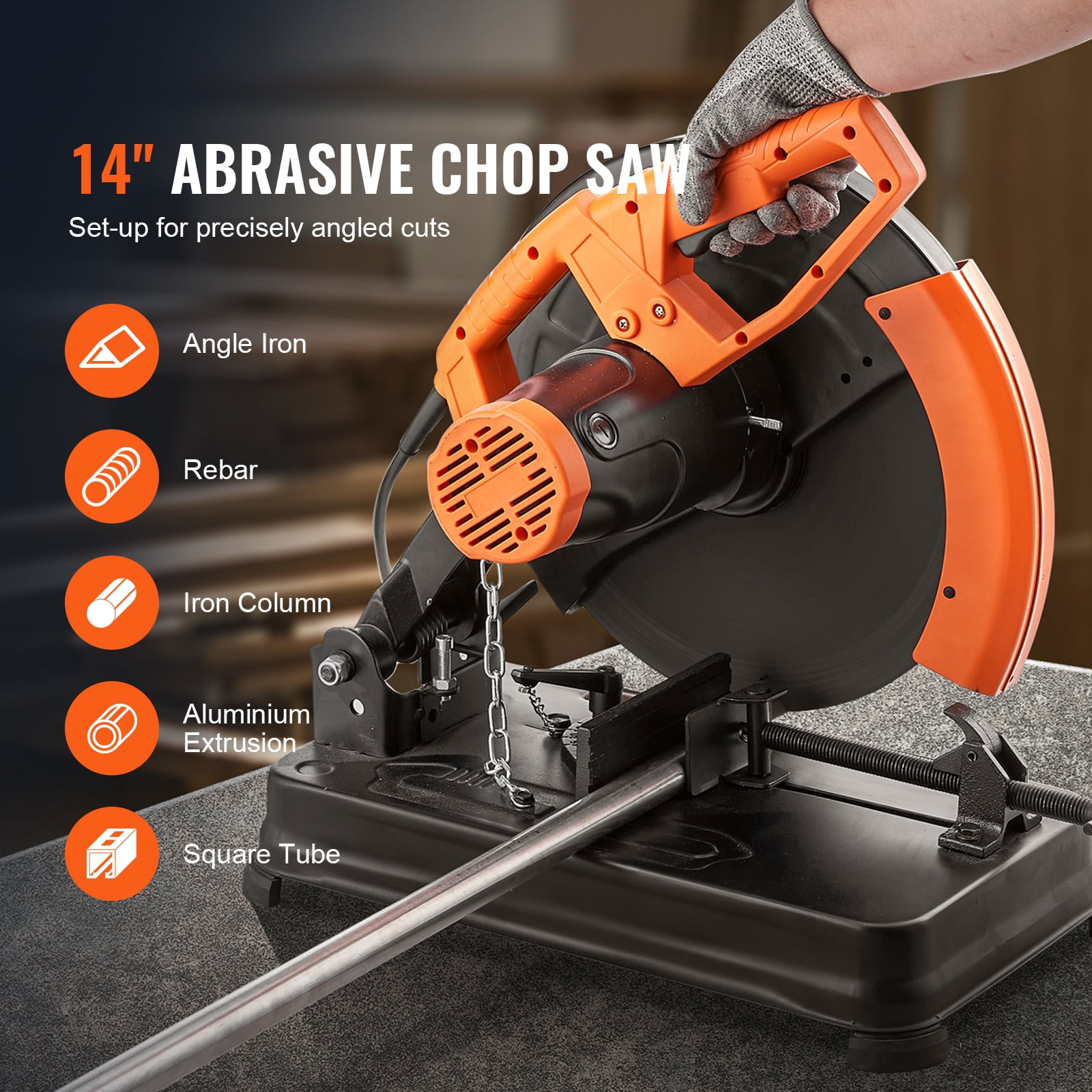 KFFKFF SLQGJYC146AZNZ2KXV1342 J1G-ZB-355B 2300W 120V, 14 in Mitering Chop Power Saw, 3600 RPM