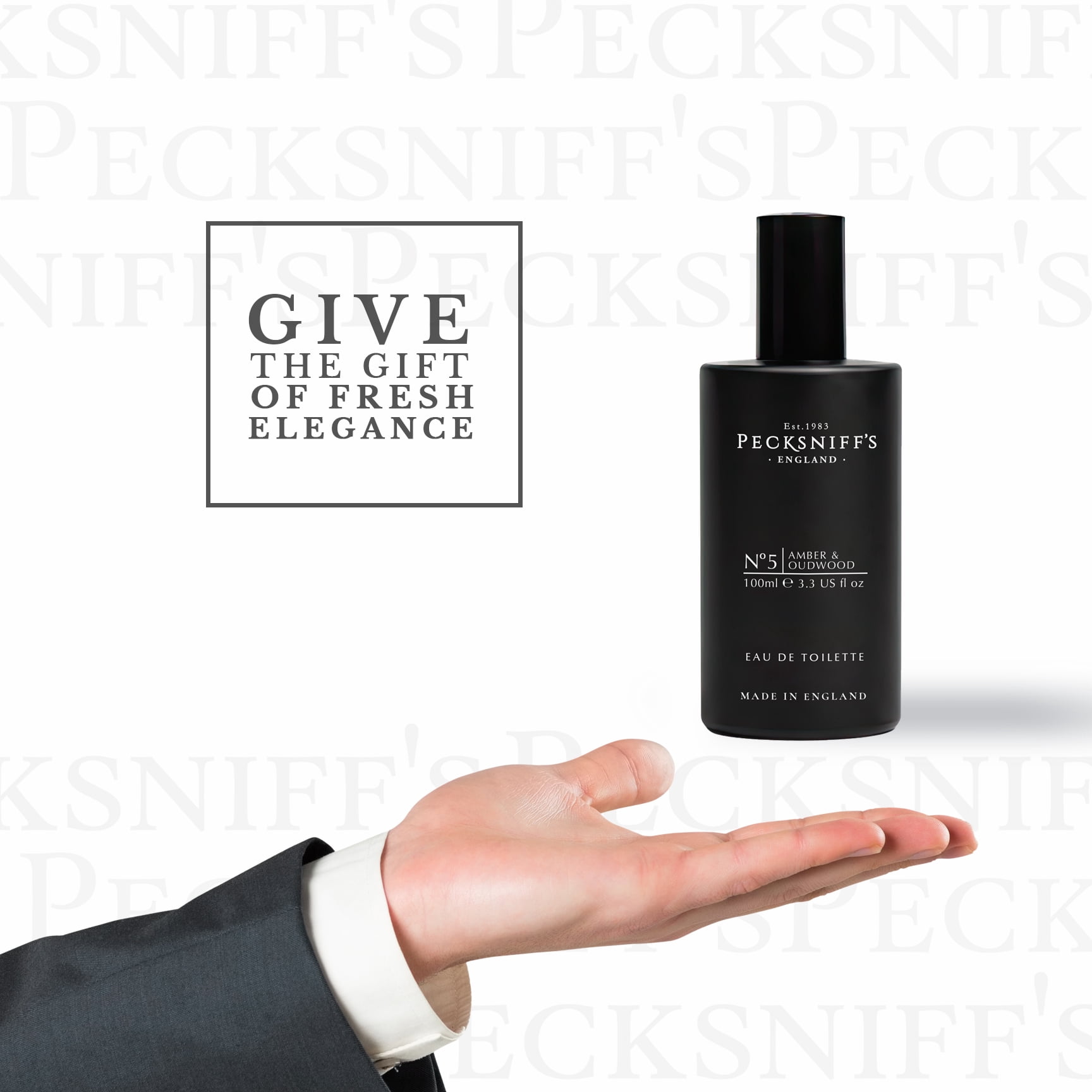 Pecksniff’s Mens Eau de Toilette, Amber & Oud Wood, 100 ml / 3.3 fl oz