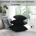 thumbnail image 2 of IMMEKEY Pillow Cover Set of 2 Plush Striped Corduroy Velvet Throw Pillows , 20x20 inch, Black, 2 of 7