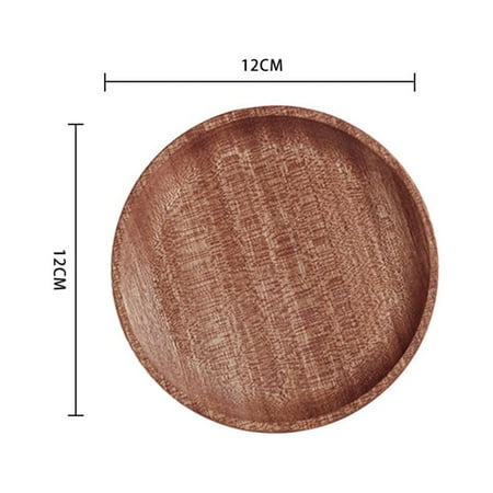 

Ana Wooden Plate Bamboo Tray Cup Mat Wood Saucer Food Dish Dessert Candy Tray
