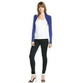 thumbnail image 2 of Fashion Secrets Women Long Sleeve Rayon Bolero Shrug Cropped Cardigan Jacket (Medium, Navy Blue), 2 of 5