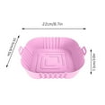 thumbnail image 5 of Taicans Silicone Air Fryer Liners Square - 8.7 Inch Reusable Air Fryer Pot for 5 to 8 QT - Air Fryer Accessories Replacement for Parchment,Reusable Airfryer Collapsible Basket Pink, 5 of 7