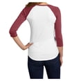 thumbnail image 2 of Mafoose Women Juniors Very Important 3/4-Sleeve Raglan T-Shirt Heathered Red/ White M, 2 of 6