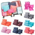 thumbnail image 2 of 6pcs Set Travel Storage Bags Suitcase Packing Set Storage Cases Portable Luggage Organizer Clothes Shoe Foldable Organizer Blue, 2 of 6