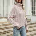 thumbnail image 6 of YueHuiYing Women's Turtleneck Sweater 2025 Fall Winter Chunky Knitted Pullover High Low Hem Trendy Basic Jumper Top, 6 of 9