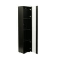 thumbnail image 5 of Side Cabinet with LED Light, 67" High Gloss Storage Cabinet with Doors and 3 Glass Shelves Modern Freestanding Bookcase Wood Display Cabinet with 3 Threading Holes for Living Room Study Room, Black, 5 of 7