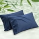 thumbnail image 1 of Juego de 2 fundas de almohada Bedsure, tamaño king, rayón y bambú, color azul marino, 1 of 6