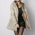 thumbnail image 2 of pxiakgy ladies coat womens winter warm thick long jacket hooded beige m, 2 of 3