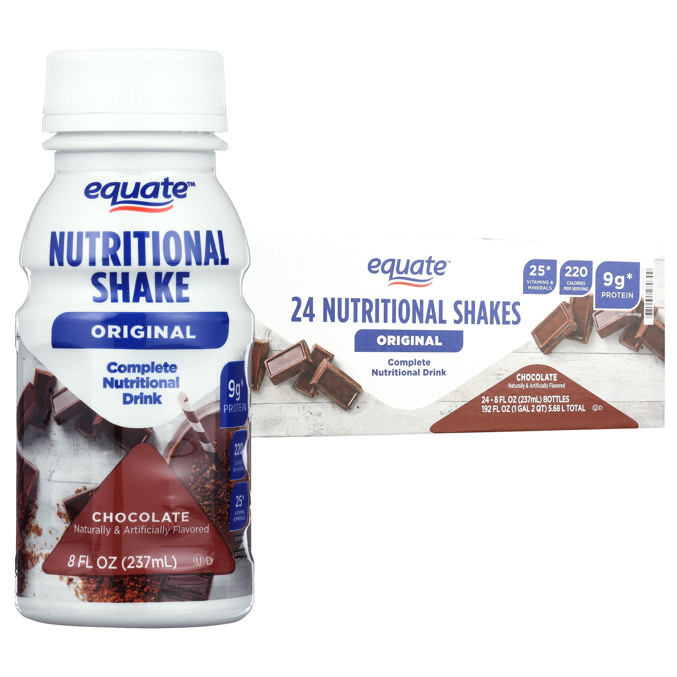 Equate Original Meal Replacement Nutritional Shakes Chocolate 8 Fl Oz 
