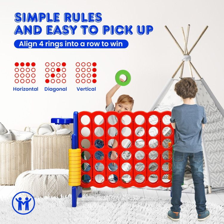 Chateauy 2.5 Feet 4-to-Score Giant Game Set – Large-Sized Tossing & Ring Toss Outdoor Activity for Family, Lawn, Backyard, Party, BBQ, and Beach