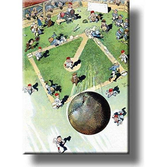 Home Run Baseball Vintage Picture on Stretched Canvas, Wall Art D?cor, Ready to Hang!