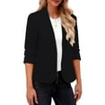 thumbnail image 4 of Pyhlmscde Women Cardigan Sweater Chunky Jacket Coat Fall Outwear Trendy Outfits, Business Casual Outfits for Women, Suit Jackets for Women, Women's Blazers & Suit Jackets Black 3XL, 4 of 6
