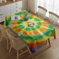thumbnail image 2 of Colorful Rainbow Tie Dye Spiral Pattern Rectangle Tablecloth 60"x84",Waterproof Polyester Rectangle Table Cloth, Wipeable Spillproof Polyester Tablecloth for Dining, Camping, Indoor and Outdoor, 2 of 5