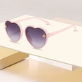 thumbnail image 3 of HEVRJEWJD Kids Heart Shaped Sunglasses Stylish Cute Bee Sunglasses for Toddler Girls | Heart Shaped Cute Design for Kids with Lightweight Frame and Adjustable Fit Pink 14.5cm, 3 of 3