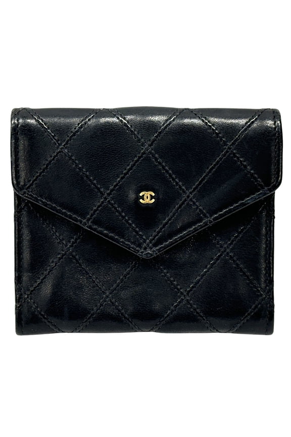 Pre-Owned CHANEL Picolore Wallet, Women's Designer Wallet/Purse/Coin Case, Lambskin, Black and...