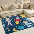 thumbnail image 2 of Coolnut Cute Little Astronaut Lightweight Carpet Mats, 6'8" x 4'10" Area Soft Rugs Floor Mat Rug Home Decoration for Kids Room Living Room, 80"x 58", 2 of 6