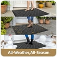 thumbnail image 5 of PABUBE Outdoor Doormat, Weatherproof Low Profile Outdoor Mat,Heavy Duty Non-Slip Welcome Mat, Dirt Trapper Washable Entry Rug for Front Doors Entryway,24"X36",Grey, 5 of 10
