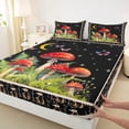 thumbnail image 3 of Feelyou Red Mushroom Plant Twin Sheet Sets, Butterfly Galaxy Stars Bedding, 3-Piece, 3 of 7