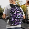 thumbnail image 6 of Vsdgher Pink purple rainbow flower butterfly Unisex Large Capacity Bookbag, Schoolbag, Casual Daypack for High School, College, Teens, Travel, Work, 6 of 6