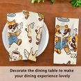 thumbnail image 3 of Iauyy Satin Napkins Set of 4- Dog Cat Sandwich DIY Printing Decoration Cloth Napkin- Easy Care for Home/Party, 3 of 8