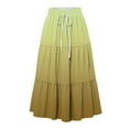 thumbnail image 3 of Long Casual Skirts for Women New Womens Boho Skirt Casual Trendy Drawstring High Waist Soft Beach Outfits Loose Lounge Summer Vacation Clothes Yellow S, 3 of 7