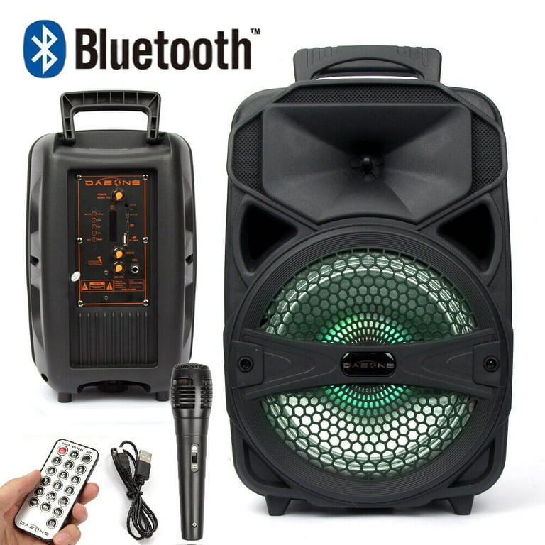Speaker LED 8” with FM Radio/USB/SD Slot/Karaoke(with Microphone, Remote Control) - Walmart.com