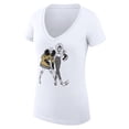 thumbnail image 2 of Women's G-III 4Her by Carl Banks White Vegas Golden Knights Super-Slim Fit Lightweight Hockey Girls V-Neck T-Shirt, 2 of 3