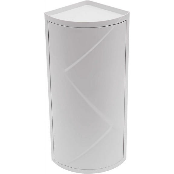 Multifunction Bathroom Kitchen Corner Locker 3-Tier Rotating Triangle Shelf Water Resistant Corner Shelf Stand for Bedrooms, Kitchens, Living Rooms, Study Rooms (Gray-White)