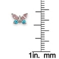 thumbnail image 2 of Jewelryweb Solid 14k White Gold Color Or Clear Cubic Zirconia Butterfly Angel Wings Screw Back Stud Earrings-Stud Earrin, 2 of 2