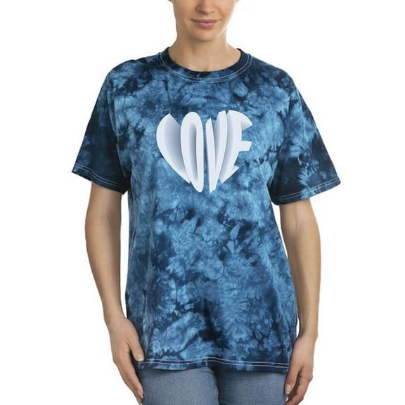 Love Slogan 3d Heart Tie Dye Crystal Women -Image by Shutterstock, Female Large