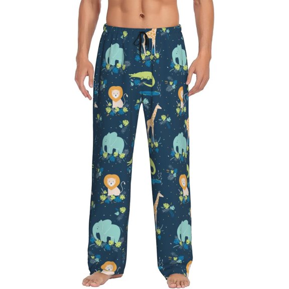 Hirioo Tropical Animals for Women's PJ Pajama Pants Sleep Pants Women's Home Trousers with Pockets,S-3XL-Small