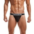 thumbnail image 3 of Aayomet Mens Underwear Boxer Briefs Men's Cheeky Bikini Tanga Low Rise Half Back Coverage Brazilian Underwear,Black XL, 3 of 4