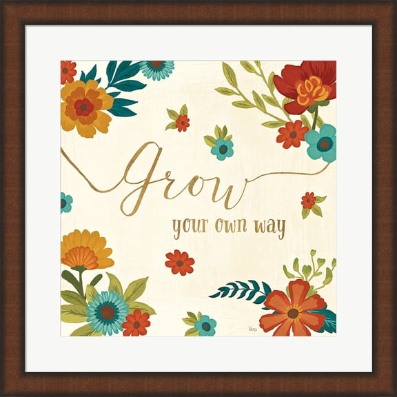 Flourish II by Veronique Charron, Framed Wall Art, 19.75W x 19.75H