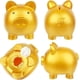 thumbnail image 3 of 2 Pcs Cute Piggy Bank Plastic Pig Money Bank Adults Piggy Bank Pig Money Box Coin Bank Plastic Saving (M) (Gold, Red), 3 of 4