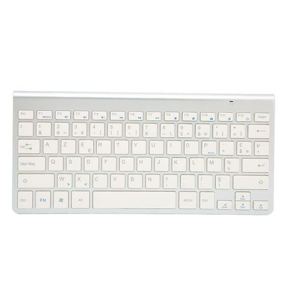 2.4G Cordless Keyboard Ultra Slim and Compact Keyboard, QWERTY UK Layout Bilingual Keyboard, for Computer Desktop PC Laptop Tablet, White