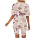 thumbnail image 4 of Blusas para las Mujeres Casual Impreso Cuello en V Manga Corta Blusa Pantalones Cortos, Conjuntos de Ropa para las Mujeres, 4 of 5
