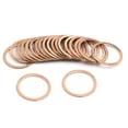 thumbnail image 2 of 20pcs 25mm Inner Dia Copper Washers Flat Sealing Gaskets Ring for Cars, 2 of 3