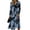 Blue, variant on BOMYJESK Summer Dresses for Women Long Sleeve Lightweight Breathable Midi Dress Flowy Ruched Floral Trendy Office Dress Pink L