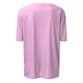 thumbnail image 7 of Womens Summer Tops Womens Tops Fashionable Casual Three Half Sleeve Soild Color Round Neck Top blouses for women dressy casual Purple Polyester 2XL, 7 of 7
