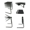 thumbnail image 5 of Upgrade Deluxe - Portable Foldable Comfortable TV Tray Table - Laptop, Eating, Drawing Tray Table Stand - Adjustable Height & Angle Tray - Sliding Adjustable Cup Holder - Upgraded Stability - Black, 5 of 8