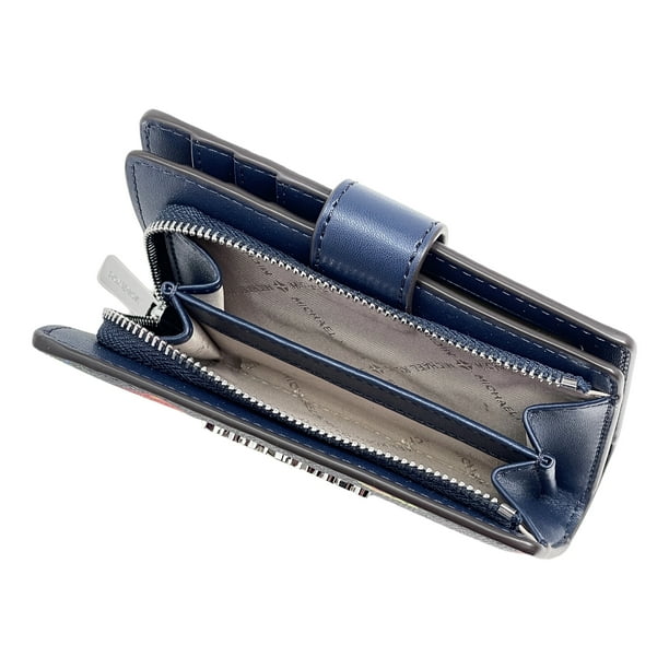 Michael Kors Women's Jet Set Travel Medium Bifold Two-Tone Logo