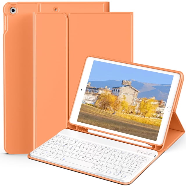 Funda de teclado aoub para iPad de 9ª, 8ª y 7ª generación de 10,2 pulgadas con teclado