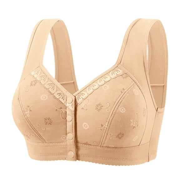 Wensltd Women's Wireless Front Closure Bra Lightly Padded Everyday Comfort Full Coverage Plus Size Bras