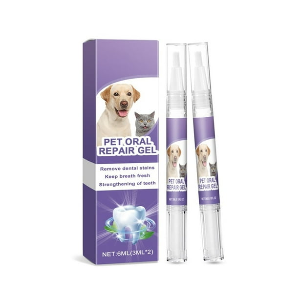 Mom's Best Gel limpiador dental para perros, refrescante bucal, cuidado bucal para perros y gatos, elimina la placa canina, totalmente natural - 3 ml / 0.1 onzas
