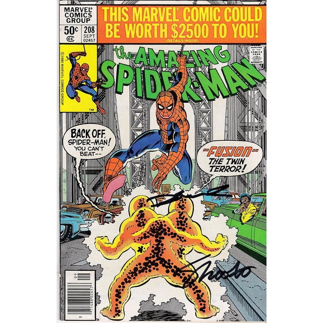 Signed 2x Amazing Spider-Man #208 Jim Shooter Denny O'Neil VF