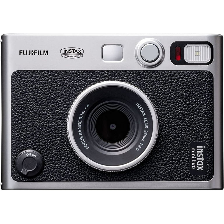 Original FUJIFILM Instax Mini EVO Instant Film Retro Camera Black Bare  Metal +20 White Edge Photo Paper