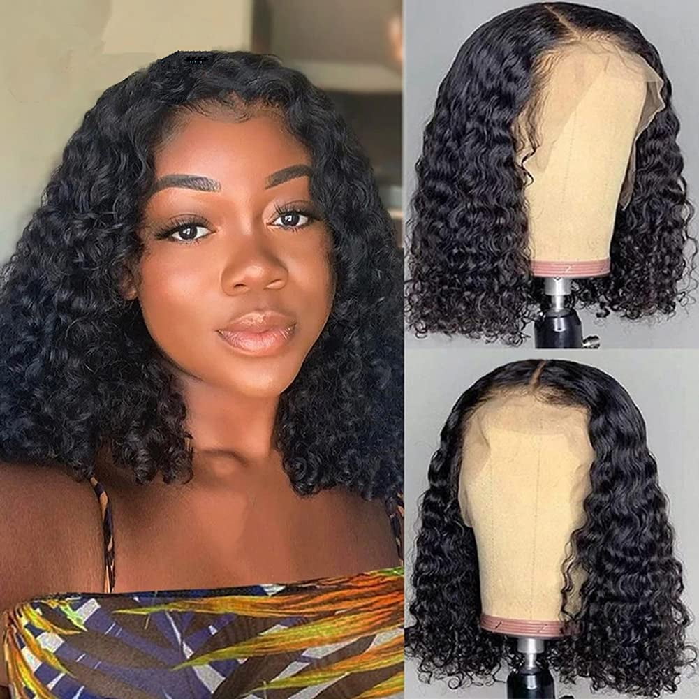 AliPearl Hair Wig Deep Wave 4x4 Lace Closure Bob Wig Human