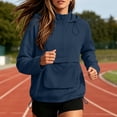 thumbnail image 6 of Tqcoqu Womens Solid Color Half Zip Hooded Jacket, Lightweight Long Sleeve Pullover Anorak Windbreaker with Pocket & Drawstring, 6 of 9